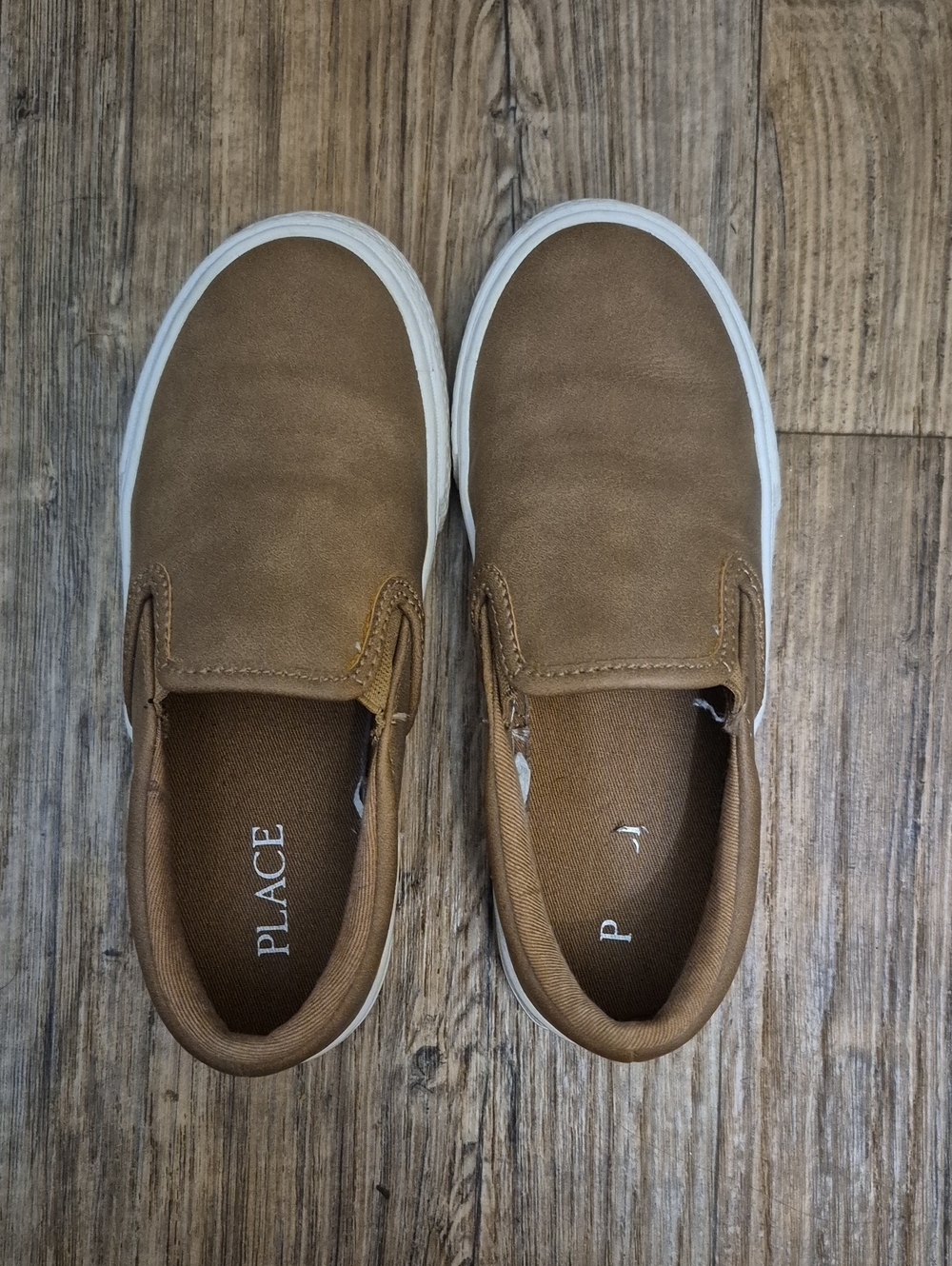 The Children's Place Tan Slip-On Kids Sneakers with White Sole